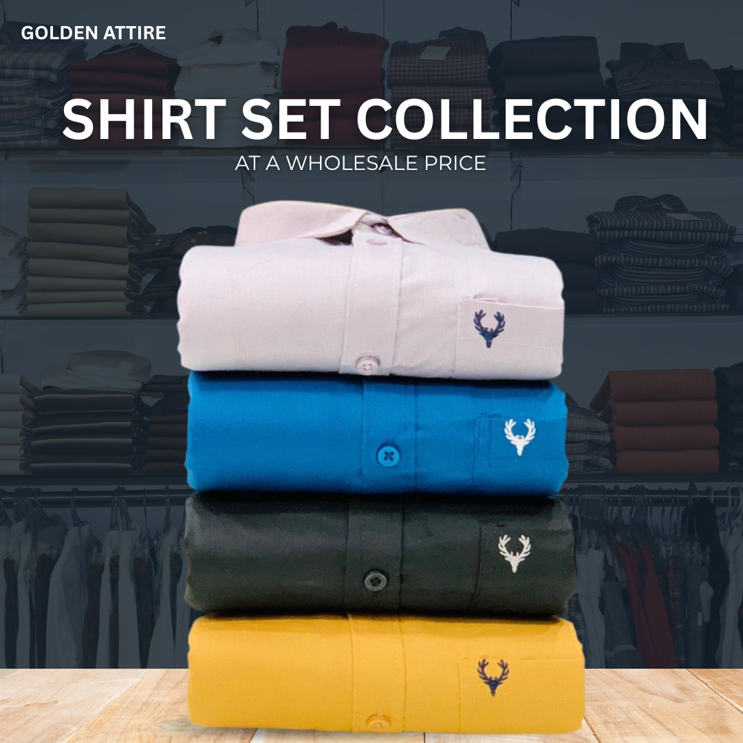 Golden Attire Men Shirt – Sharp Look Collection (Combo of 4)