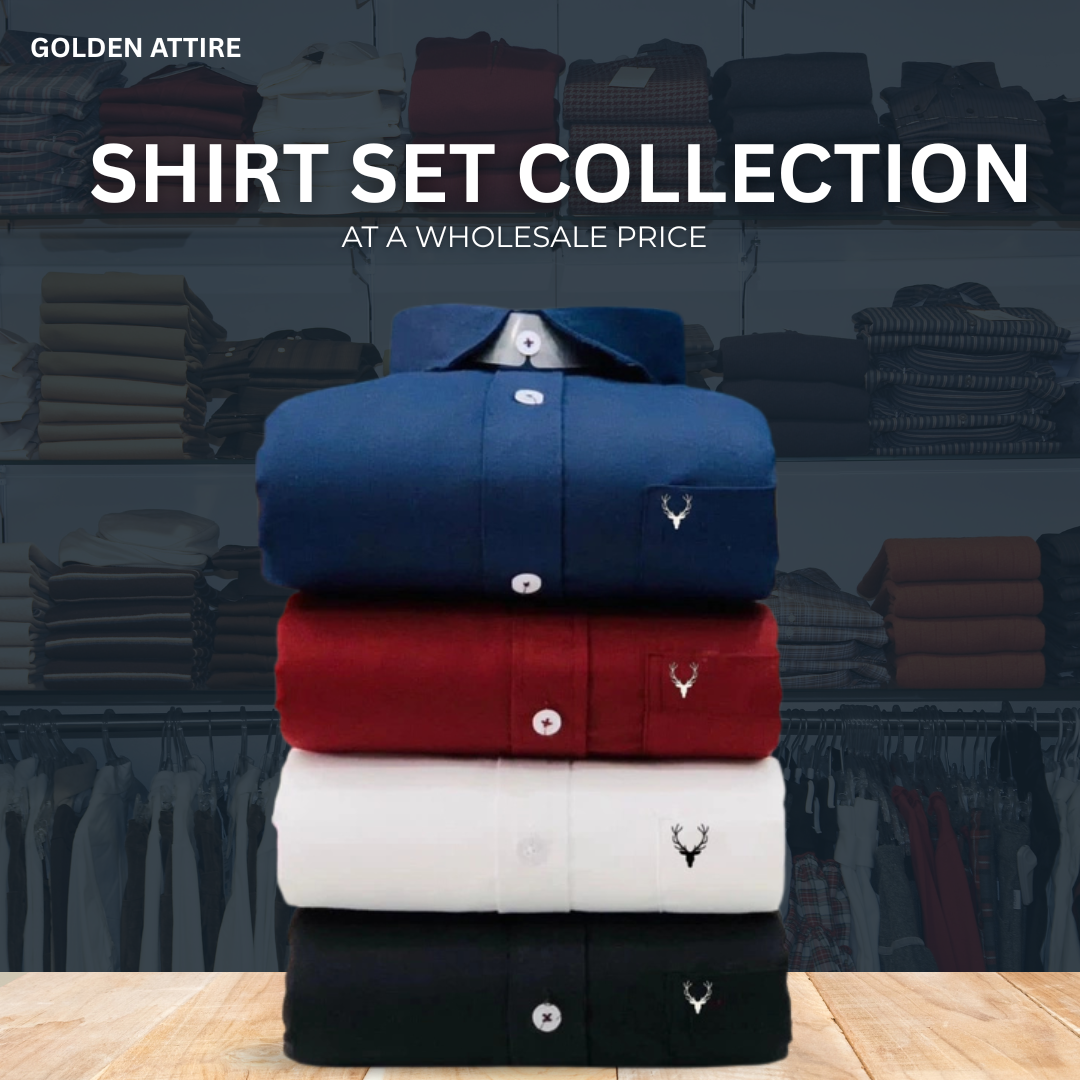 Golden Attire Men Shirt – Prestige Collection (Combo of 4)