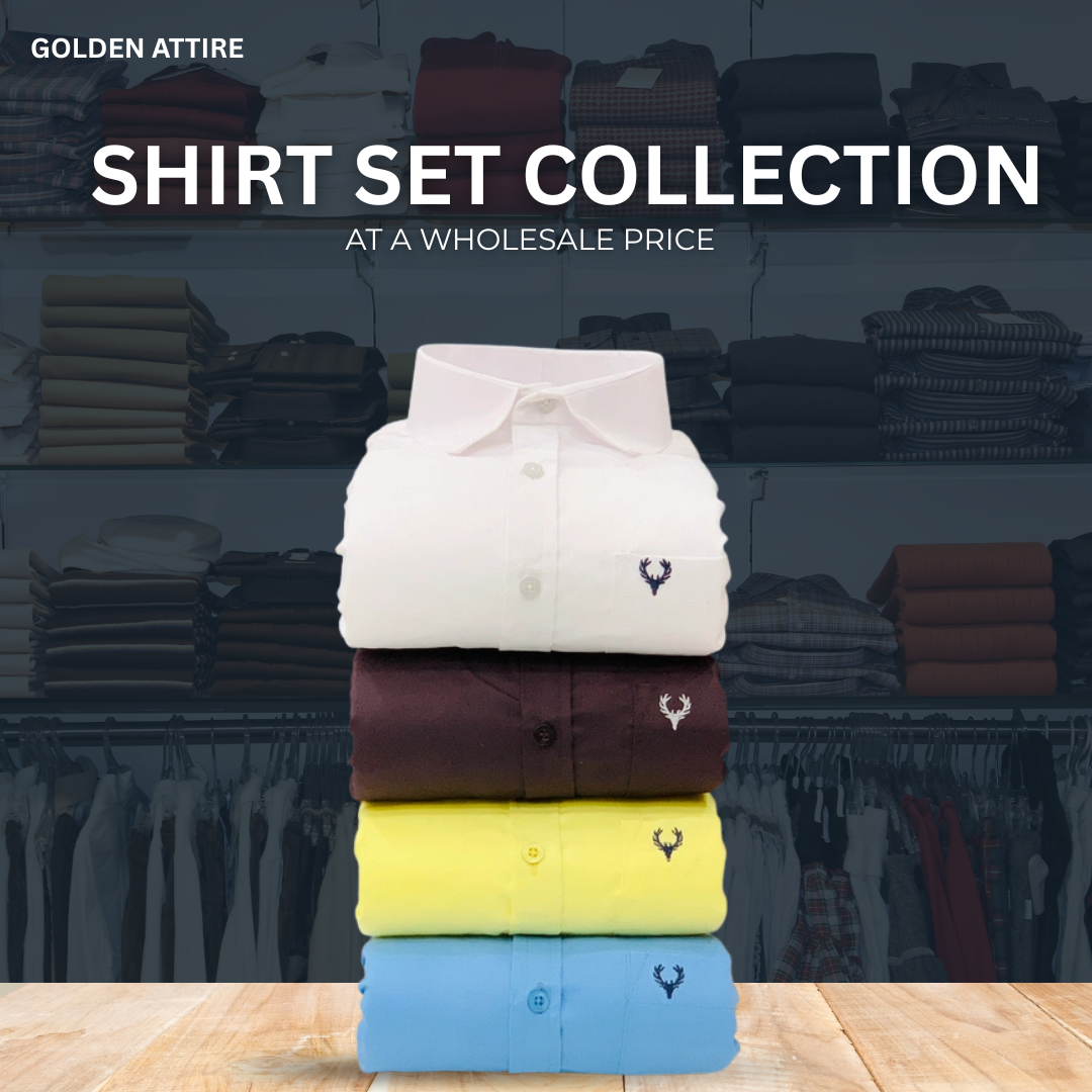 Golden Attire Men Shirt – Timeless Formal Collection (Combo of 4)