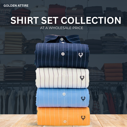 Golden Attire Men Shirt – Prime Formal Collection (Combo of 4)