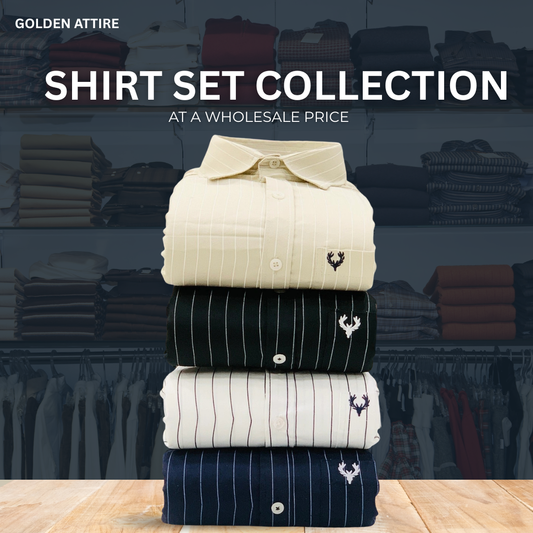 Golden Attire Men Shirt – Executive Collection (Combo of 4)