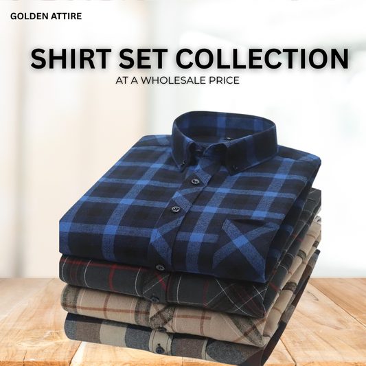 Golden Attire Men Shirt – Checkered Shirt Collection (Combo of 4)