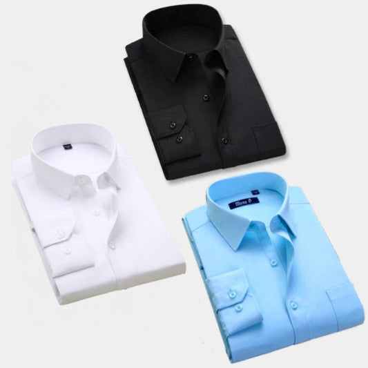 Navy, Pink , GreenPremium Cotton Casual Shirts Pack Of 3