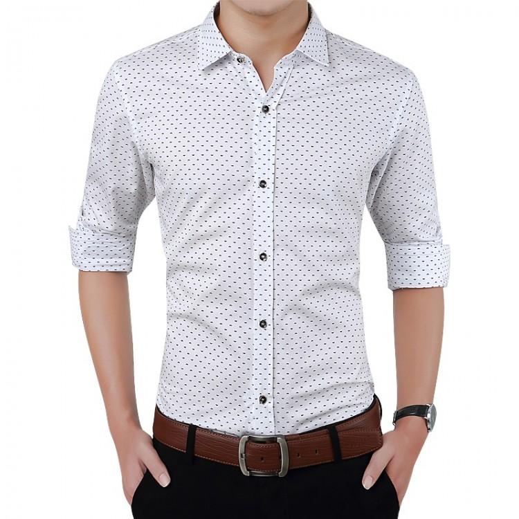 Dotted Premium Black,White, Maroon, Royal Blue Cotton Casual Shirts Pack Of 4