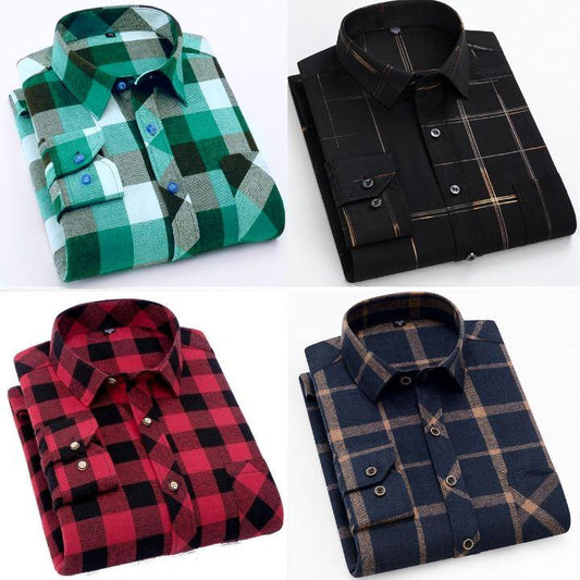 Premium Checked Cotton Casual Shirts,Full Sleeve(Pack Of 4)
