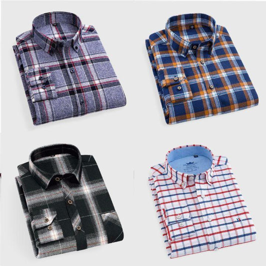 Pack Of 4 Premium Checked Cotton Casual Shirts,Full Sleeve